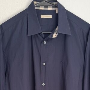 Burberry Brit Long Sleeve Shirt Men's Dress Shirt Button Down Check Trim XL